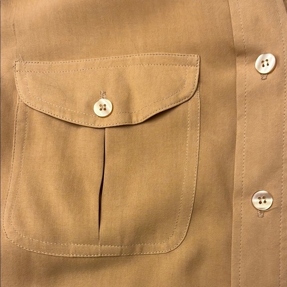 Vintage Women’s Silk Shirt Button Down Mustard Small Petites - Picture 4 of 6